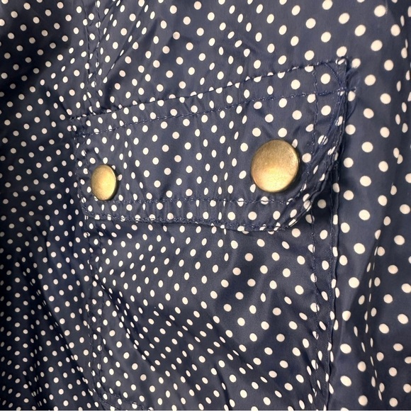Women’s plus size jacket lightweight polka dot navy blue white size 3X pockets - Picture 6 of 9